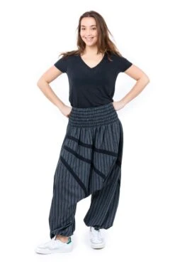 Sarouel Stripes Mixte -Ethno Style Soldes sarouel large elastique grande taille homme stripes 2