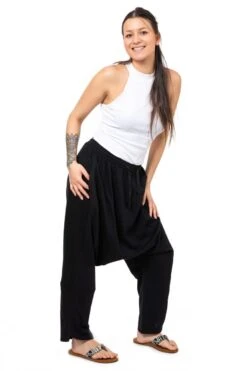 Sarouel Bukha Mixte -Ethno Style Soldes sarouel long noir uni jersey doux bukha 2