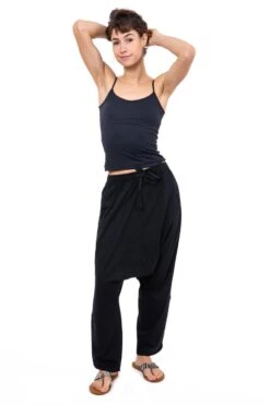 Sarouel Bukha Mixte -Ethno Style Soldes sarouel long noir uni jersey doux bukha 3