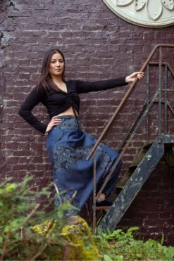 Sarouel Original Mixte -Ethno Style Soldes sarouel mixte jean denim soft imprime ethnic graphic original 3