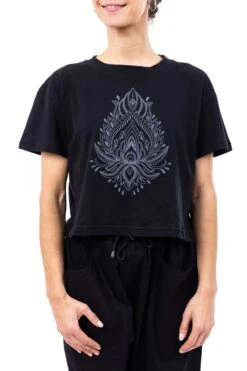 Crop-top Angkor -Ethno Style Soldes t shirt crop top femme jersey angkor 3