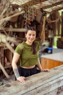 Crop-top Tekna -Ethno Style Soldes t shirt crop top femme jersey tekna 2